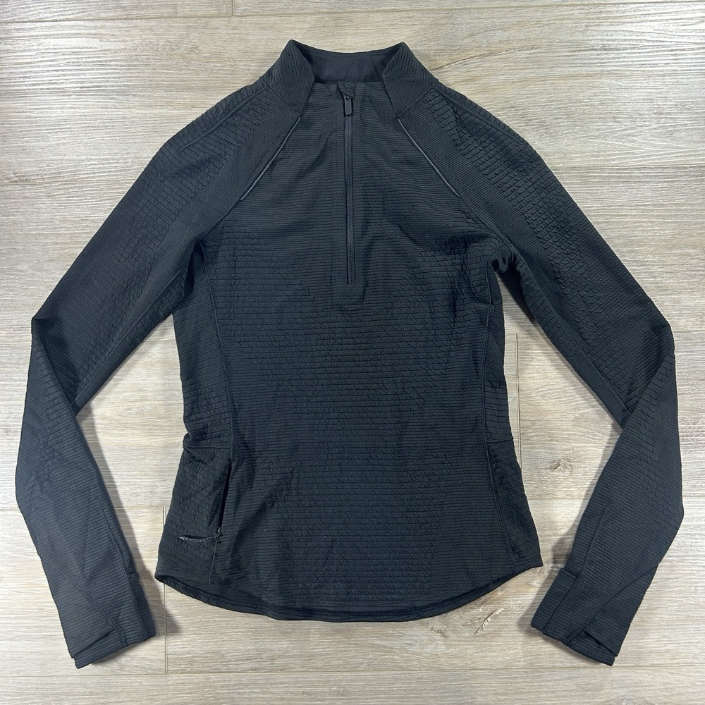 Lululemon Women's Size 4‎ Black Ventscape Long Sleeve Half Zip Slimming